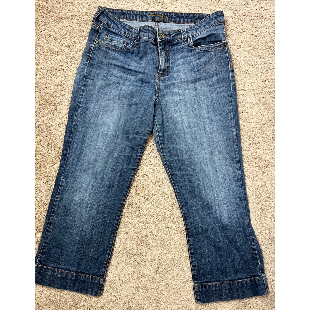 COMMON GENES Women's‎ Slightly Distressed Denim 5-Pocket Capri Jeans; Sz 16